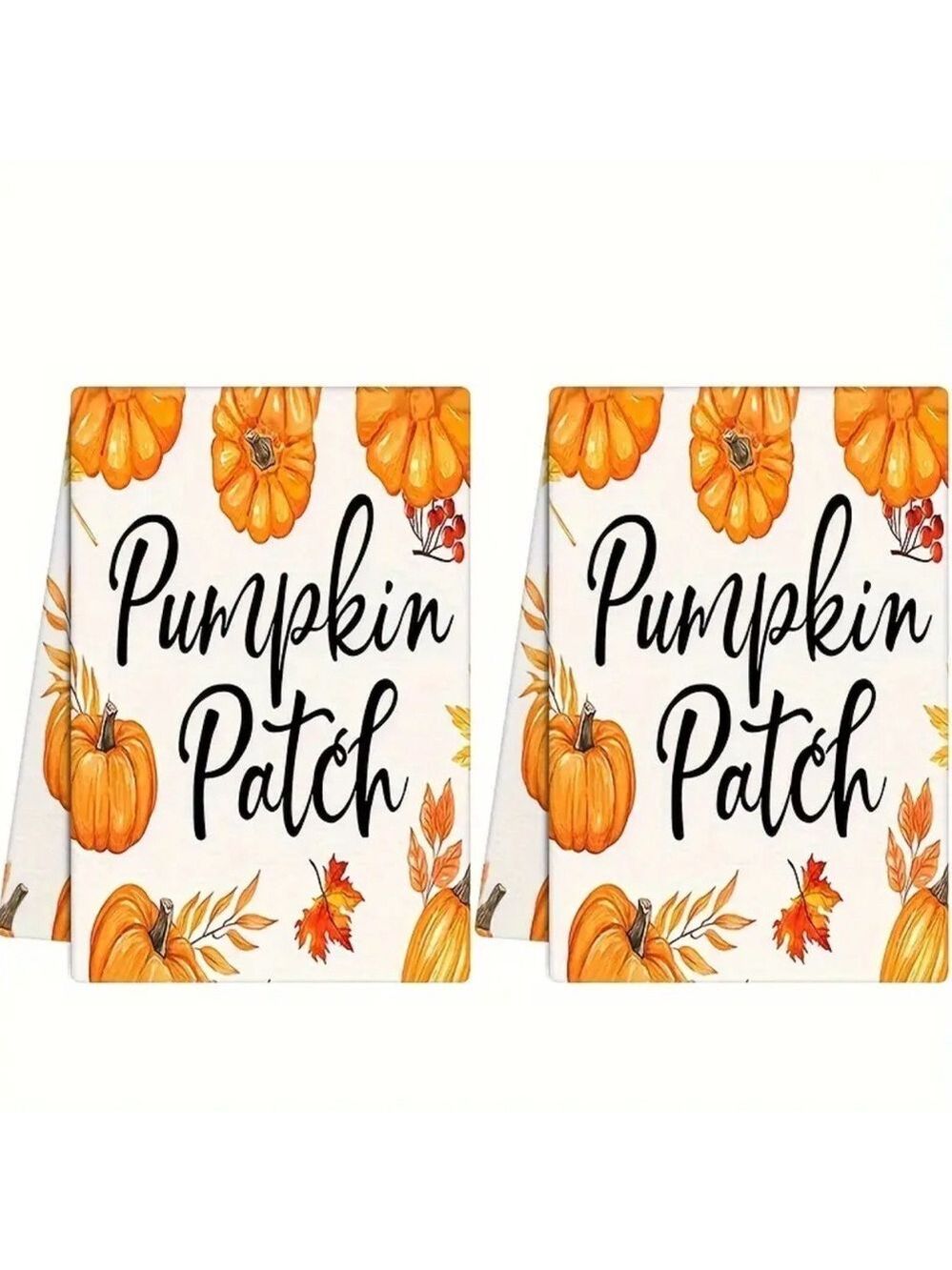 New Set of 2 Pumpkin Patch Dish Towels